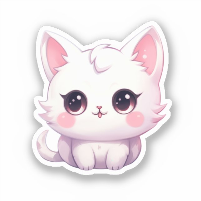 Kawaii Kittens Aufkleber (Vorderseite)