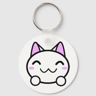 Kawaii Kitty Button Schlüsselanhänger