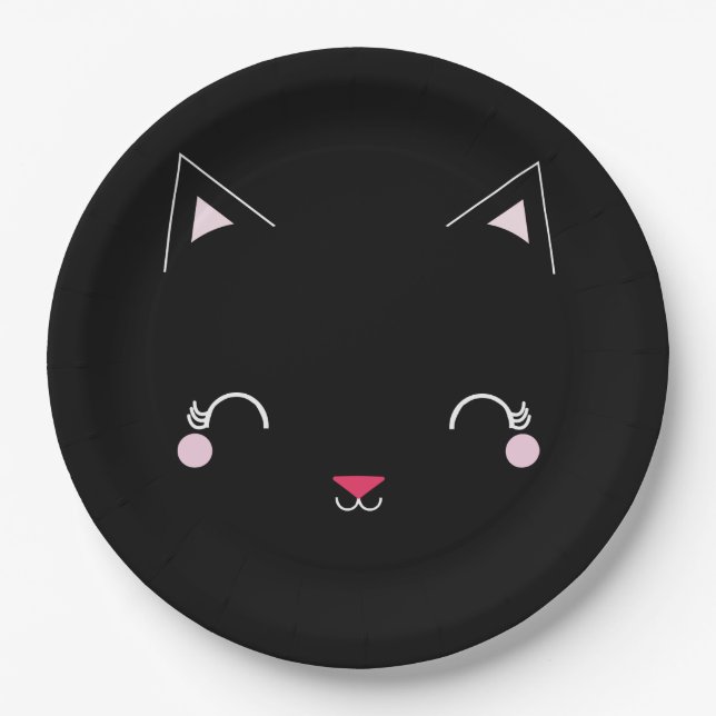 Kawaii kitty CAT BIRTHDAY Party Paper Platte 2 Pappteller (Vorderseite)