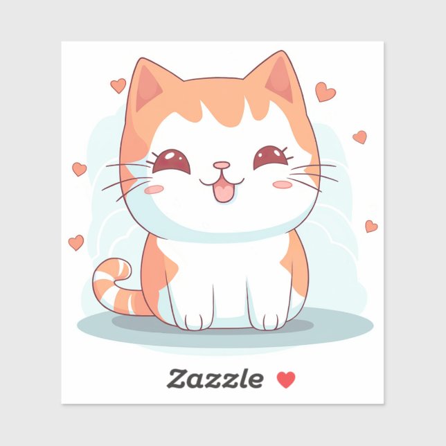 Kawaii Kitty Cat Chibi Aufkleber (Blatt)