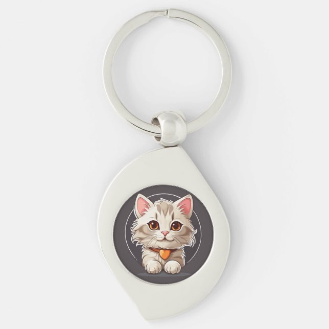 Kawaii Kitty Cat Schlüsselanhänger (Vorderseite)