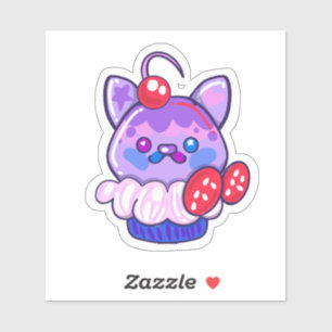 Kawaii Kitty Cupcake-Aufkleber Aufkleber