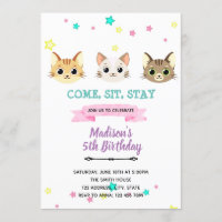 Kawaii Kitty Katze Geburtstag Einladung