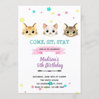 Kawaii Kitty Katze Geburtstag Einladung