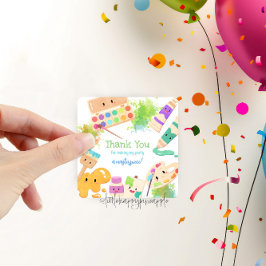 Kawaii Kleid für ein Party der Mess Art Danke Quadratischer Aufkleber