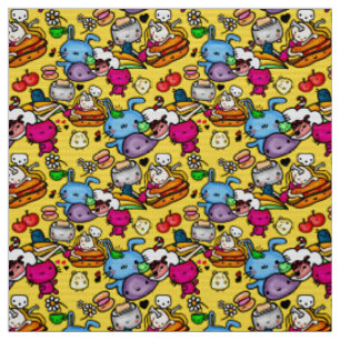 Kawaii-Kleidung mit niedlichem Kawaii Doodle herst Stoff