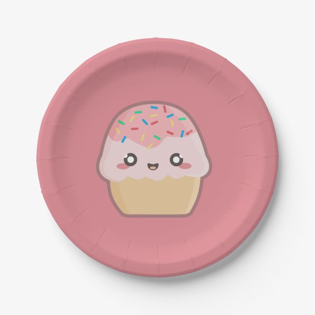 Kawaii kleiner Kuchen Pappteller (Vorderseite)