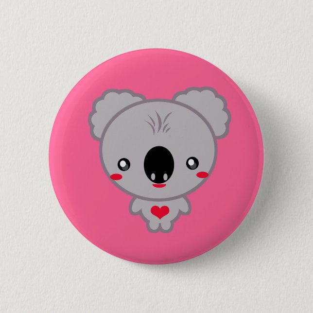 Kawaii Koala-Bär Button (Vorderseite)