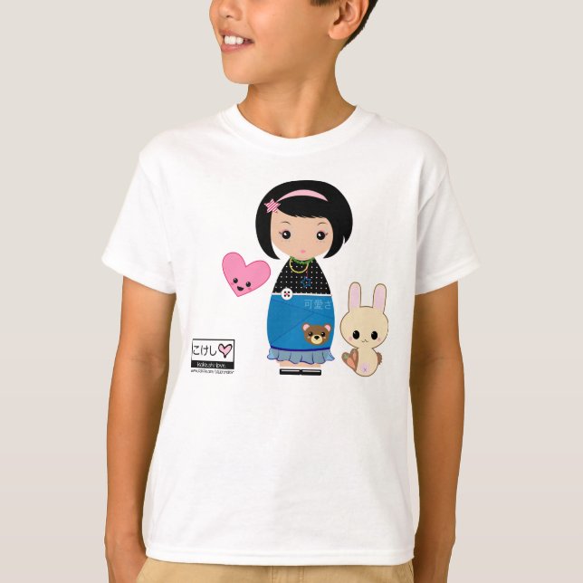 Kawaii Kokeshi das T-Shirt Kinder (Vorderseite)