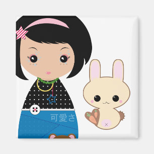 Kawaii Kokeshi Magnet