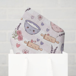 Kawaii Küchen Herz Backen Rosa Weiß Lila Seidenpapier
