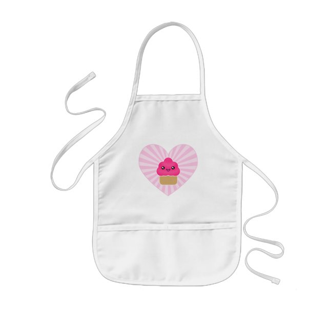 Kawaii Kuchen-Herz-Schürze Kinderschürze (Vorne)