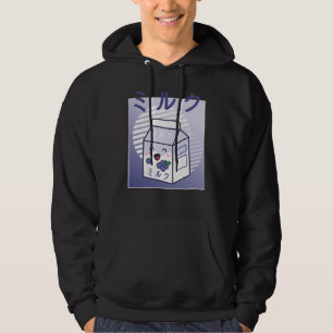 Kawaii-Kuh Retro-Japanische Blaubeermilch Hoodie