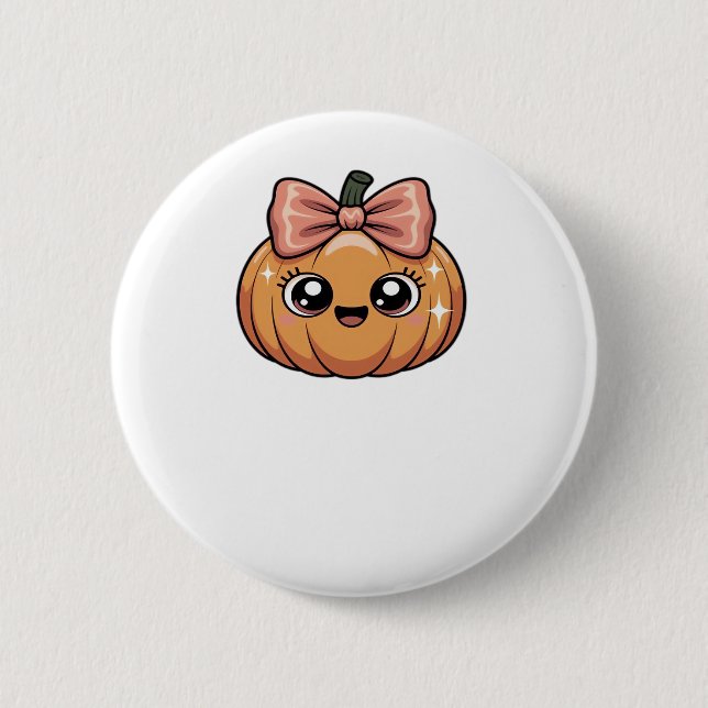Kawaii Kürbis Klassischer T - Shirt Button (Vorderseite)