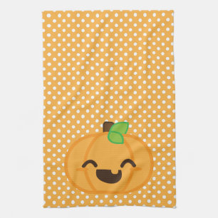 Kawaii Kürbislaterne Pumpkin Kitchtuch Geschirrtuch