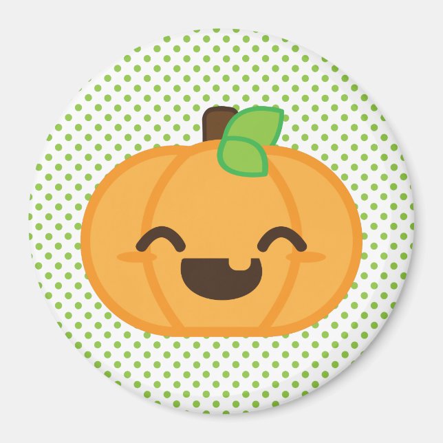 Kawaii Kürbislaterne Pumpkin Magnet (Vorne)