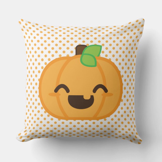 Kawaii Kürbislaterne Pumpkin Throw Klolow Kissen (Vorderseite)
