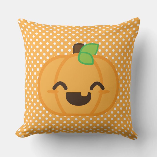 Kawaii Kürbislaterne Pumpkin Throw Klolow Kissen (Vorderseite)