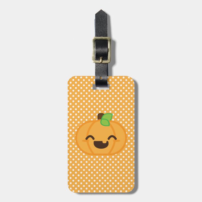 Kawaii Kürbislaterne Pumpkin Travel Gepäckanhänger (Vorderseite vertikal)
