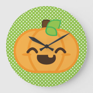 Kawaii Kürbislaterne Pumpkin Wall Clock Große Wanduhr