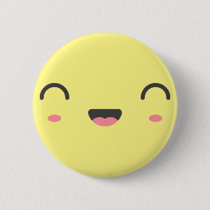 Kawaii lächelnd Gesicht mit runden geschlossenen A Button