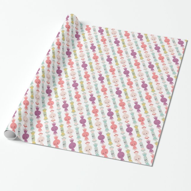 Kawaii lächelt Candy Wrapping Paper Geschenkpapier (Ungerollt)