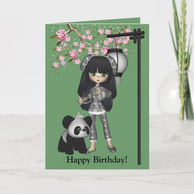 Kawaii Lebewesen-Bärn-Panda-Karte Karte (Vorderseite)