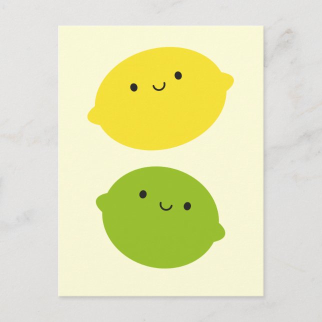 Kawaii Lemon & Limon Postkarte (Vorderseite)