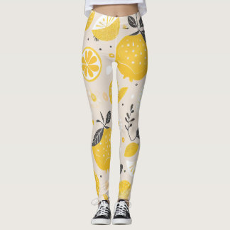 Kawaii Lemon Pattern Leggings