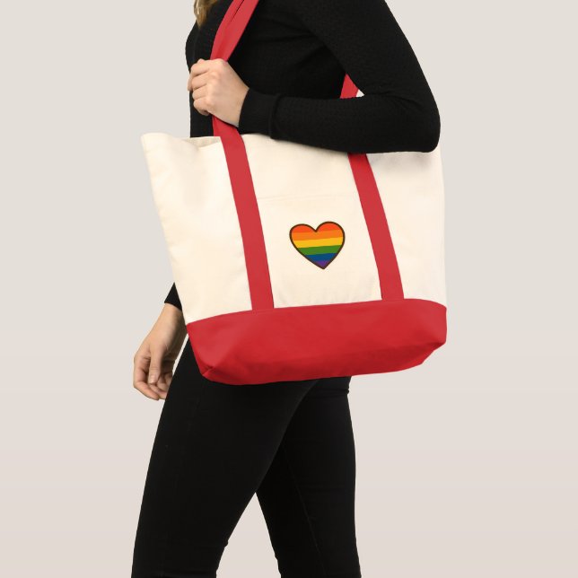 Kawaii LGBTQ+ Primer Herzschlag Tragetasche (Vorderseite (Produkt))