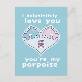Kawaii Liebe Dolphins Postkarte