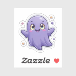 Kawaii Lila Ghost Vinyl Sticker Niedlich Spooky