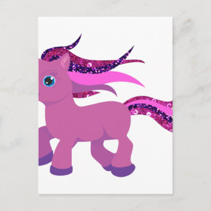 Kawaii lila Pony Postkarte