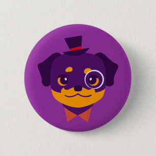 Kawaii lila Rottweiler Welpe Button