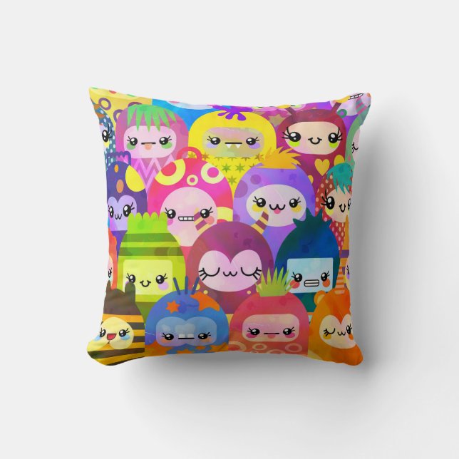 Kawaii Little Monsters Baby Kissen (Vorderseite)