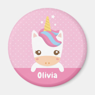 Kawaii Little Unicorn Girls Personalisiert Magnet