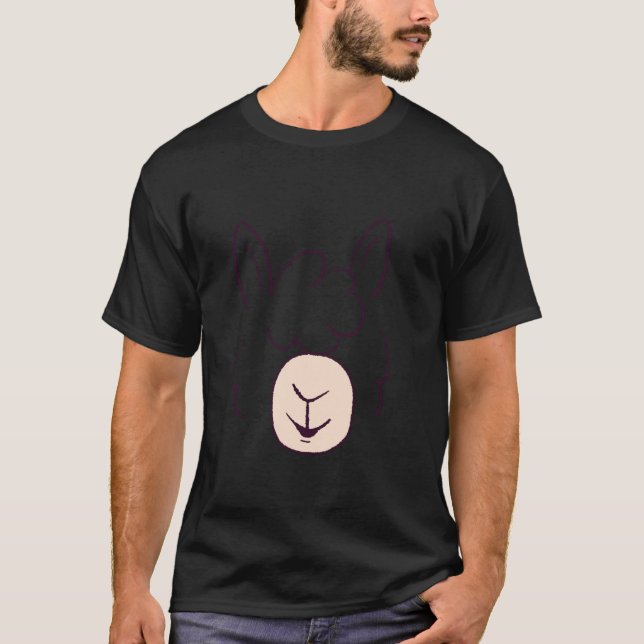 Kawaii Llama Face T Shirt (Vorderseite)