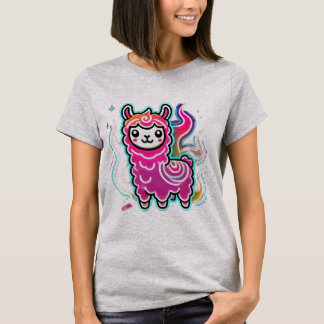 Kawaii Llama Freude: Flammenspass T-Shirt