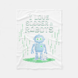 Kawaii Love Fußball & Roboter Nur Junge, der Punkt Fleecedecke