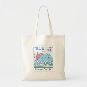 Kawaii Love Mount Fuji und Sonne Japan Doodle Tragetasche