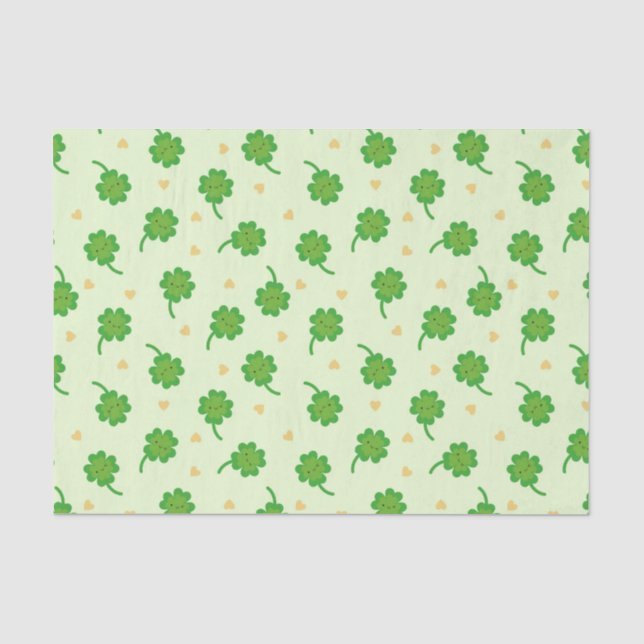 Kawaii Lucky Clover Seidenpapier (Vorderseite)