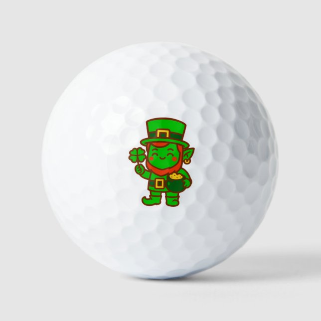 Kawaii Lucky Leprechaun Golfball (Vorderseite)