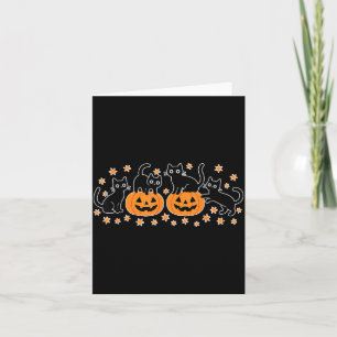 Kawaii Lustige Halloween Schwarze Katzen Kürbisse Karte