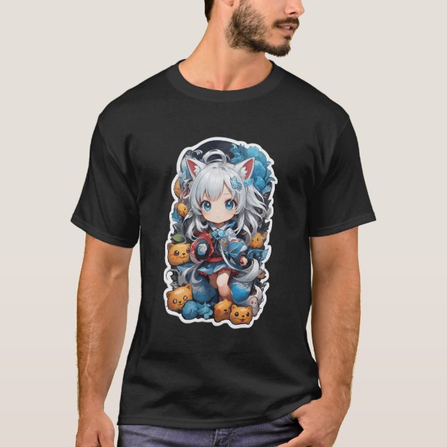 kawaii Mädchen Anime Mädchen T-Shirt (Vorderseite)