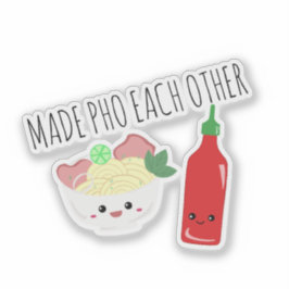 Kawaii Made Pho Each Other Valentine's Day Noodles Aufkleber