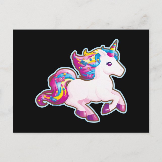 Kawaii Magical Candy Unicorn Postkarte (Vorderseite)