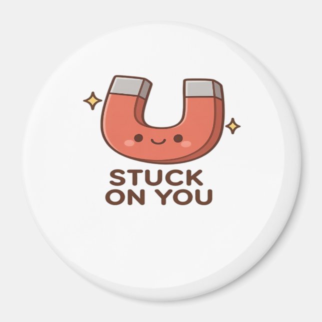Kawaii Magnet Stuck On You Cute Playful Style  (Devant)