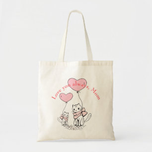 Kawaii Mama Cat & Kitten Custom Tragetasche