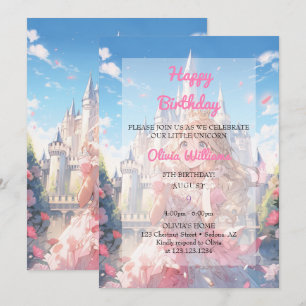 Kawaii Märchenprinzessin Geburtstag Einladung