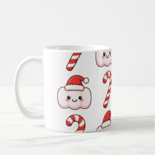 Kawaii-Marshmallow-Gesichter-Muster Kaffeetasse